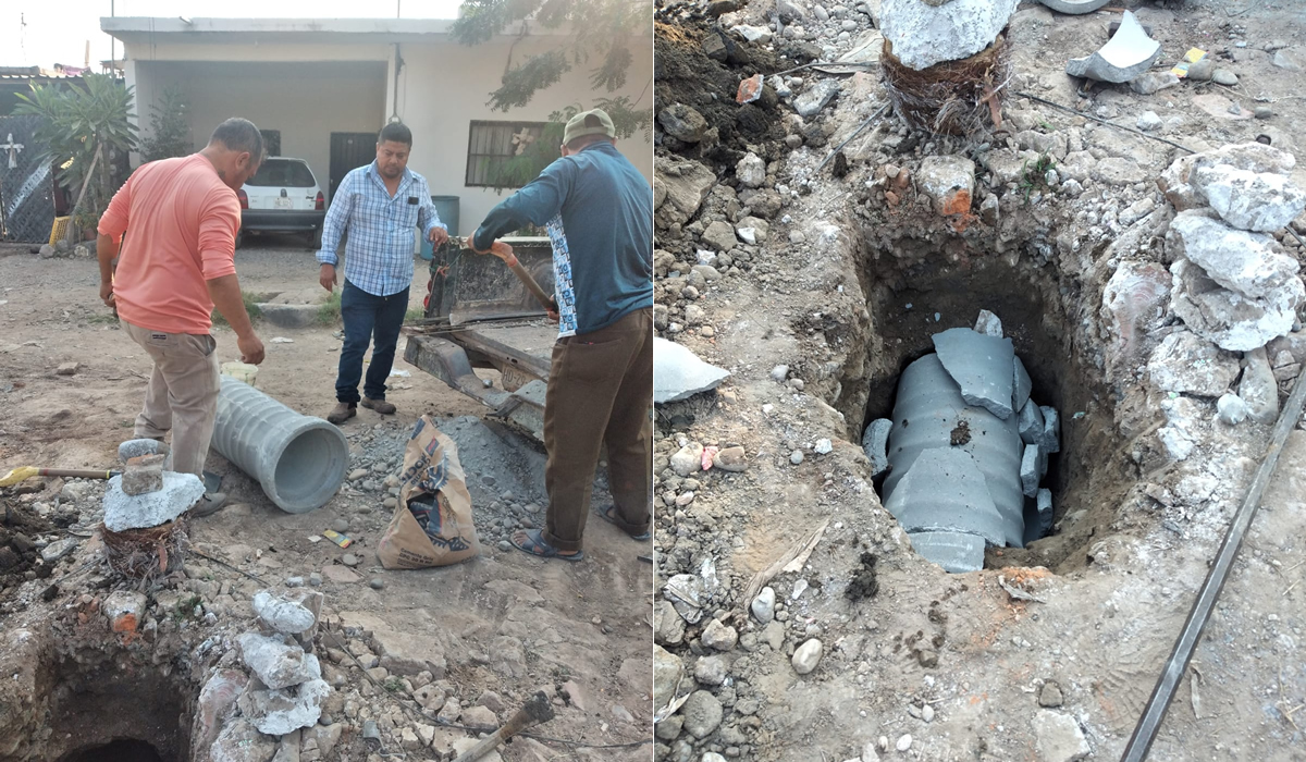 Reparan autoridades sistema de drenaje en diferentes puntos de Ciudad Altamirano